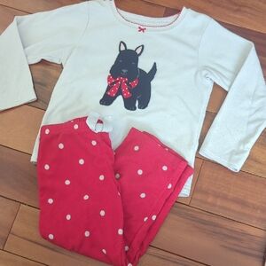 Girl - Carters Pajama Set with Dog Design - Red and White